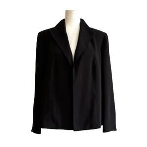 Isabella Blazer Jacket Black Open Front Lined Career Blazer Plus Size 14W